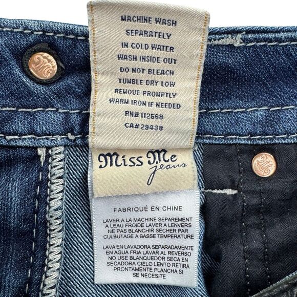 Miss Me Jeans Size 25 Signature Low Rise Slim Boot Flap Pocket Rhinestones - Picture 15 of 16